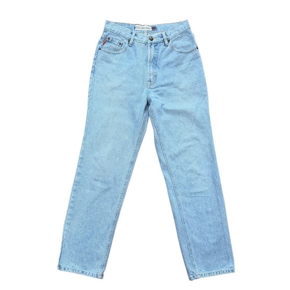 Vintage 90s Bugle Boy Jeans Kids Light Wash Straight Leg Denim High Rise Pants